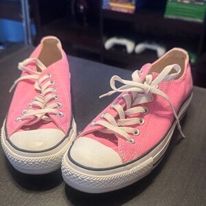 Converse Pink and White Canvas Sneakers